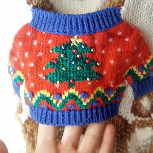 Marisa Christina Classics Vtg 1994 Holiday Teddy Bear Cotton Blend Knit Sweater - Picture 8 of 16